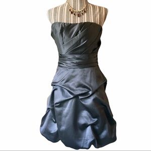 David's Bridal Gray Strapless Dress Size 2